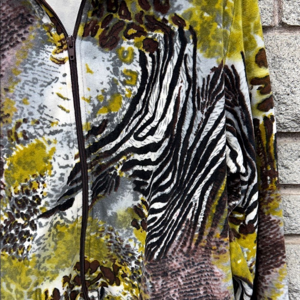 Chic Multicolor Abstract Crazy Zebra Print Women's Jacket - Picture 2 of 4